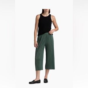 pleats please issey miyake green trousers